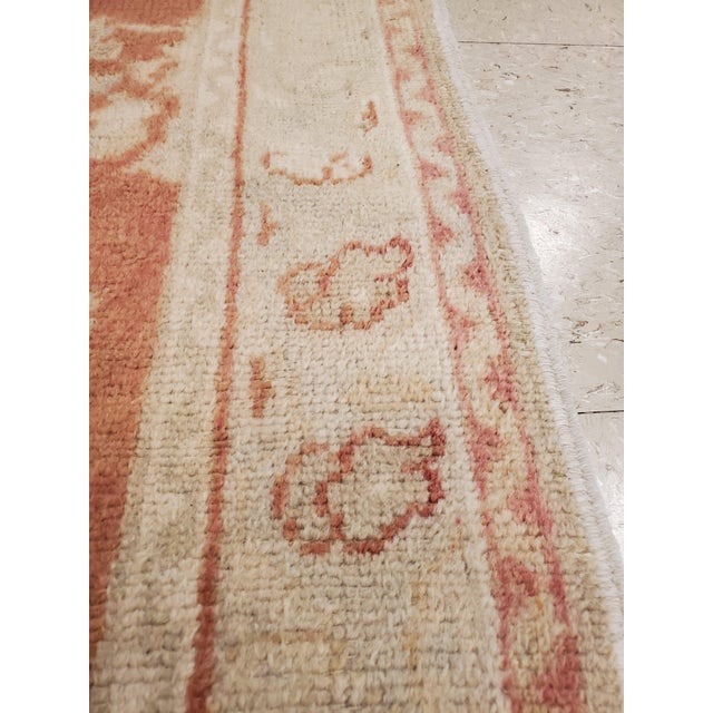Antique Oushak Runner, Turkish and Oriental Rug, Handmade Beige and Orange Rug For Sale - Image 4 of 18