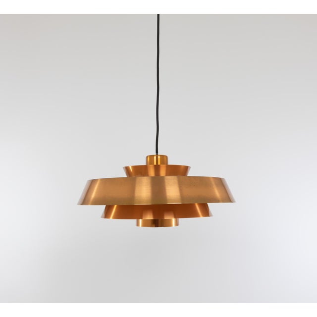 Metal Nova Copper Pendant by Jo Hammerborg for Fog & Mørup, 1960s For Sale - Image 7 of 8