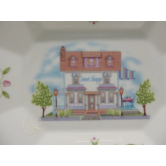 Vintage Lenox Shoppe Hand-Painted Candy Dish. Porcelain "The Lenox Village" Size: 9.25"W x 6.5"D x 1"H