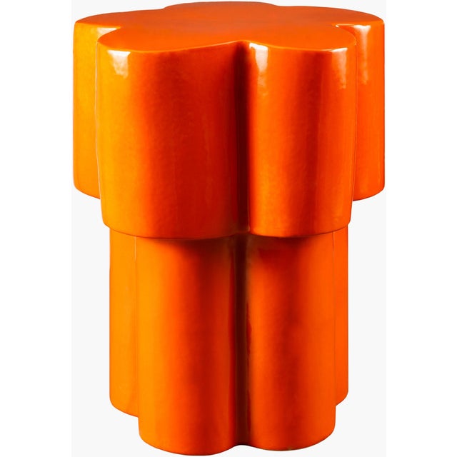 Contemporary Falkland Road Garden Stool Burnt Orange For Sale - Image 3 of 3