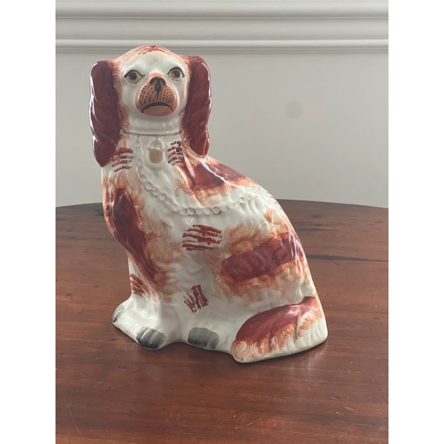 White Early 20th Century Staffordshire Spaniel Dogs - a Pair For Sale - Image 8 of 12