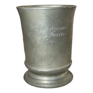 Rare Antique 18th Century Handmade Pewter Beer Mug Stein Early Touch Mark 1700's