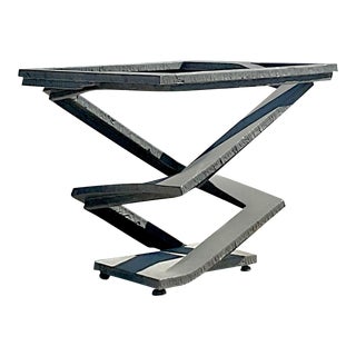 Vintage Contemporary “Fleur De Fer” Steel Dining Table Pedestal After Roche Bobois For Sale