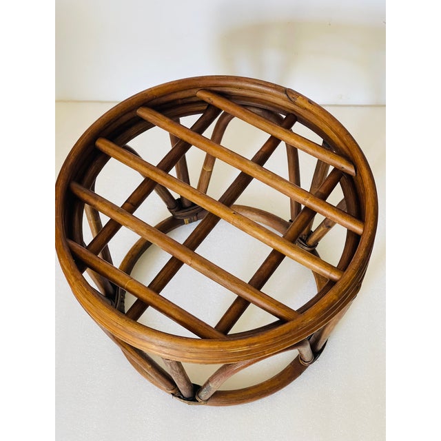 Coastal Mid 20 Th C Refinished Bent Bamboo Ottoman or Foitstool For Sale - Image 3 of 5