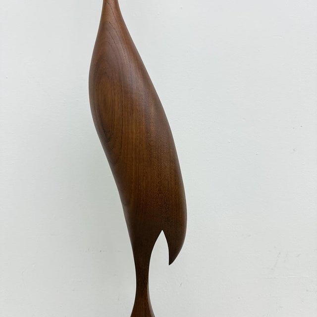 Wood Mid-Century Teak Crane Figurine, 1960s For Sale - Image 7 of 18