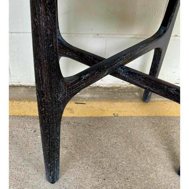 Modern Noir Co. Modern Black Cerused Oak Bucks Side Table For Sale - Image 3 of 4