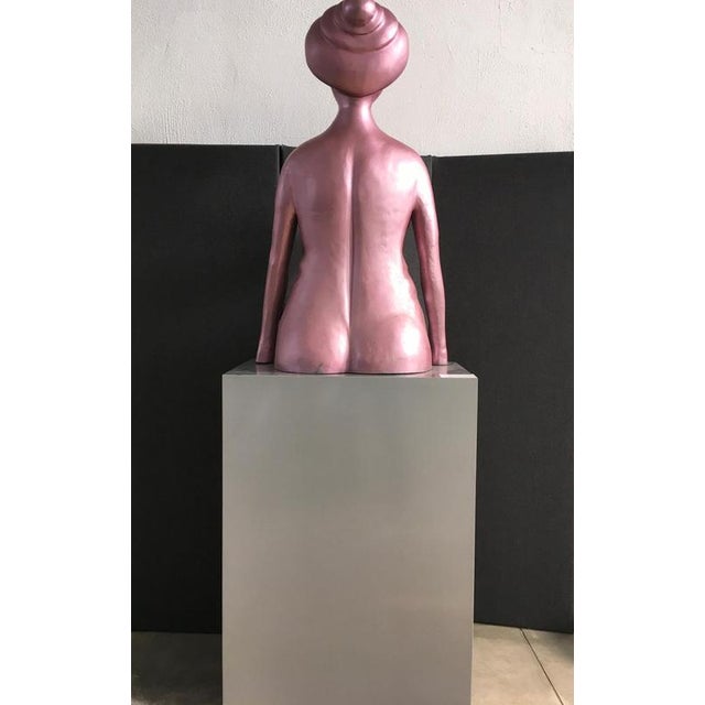Italian Postmodern Sculpture in Pink Lacquered Aluminum attributed to Ugo La Pietra, 1980 For Sale - Image 12 of 18