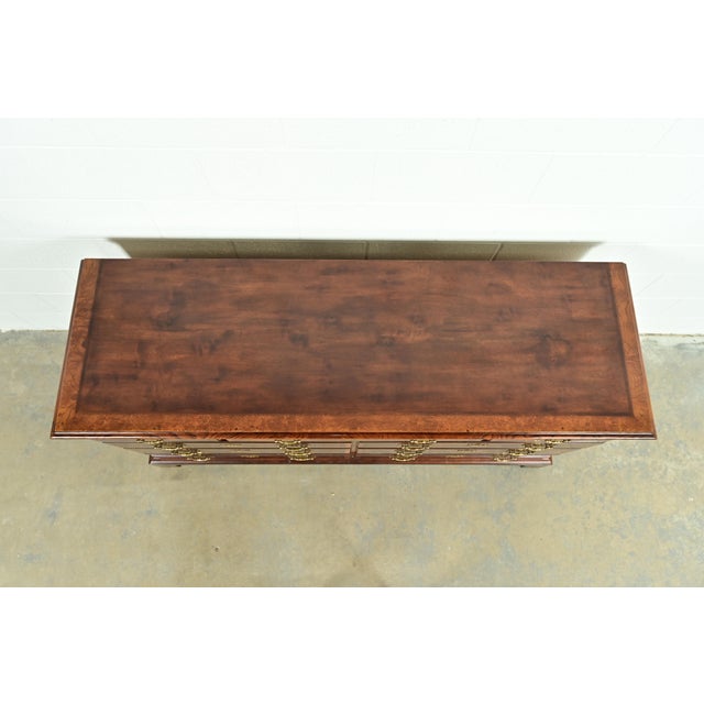 Henredon Georgian Mahogany and Burl Wood Dresser or Chest of Drawers For Sale - Image 10 of 13