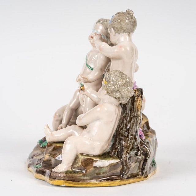 Napoleon III Sculpture Group in Porcelain from Meissen, 19th Century For Sale - Image 4 of 9