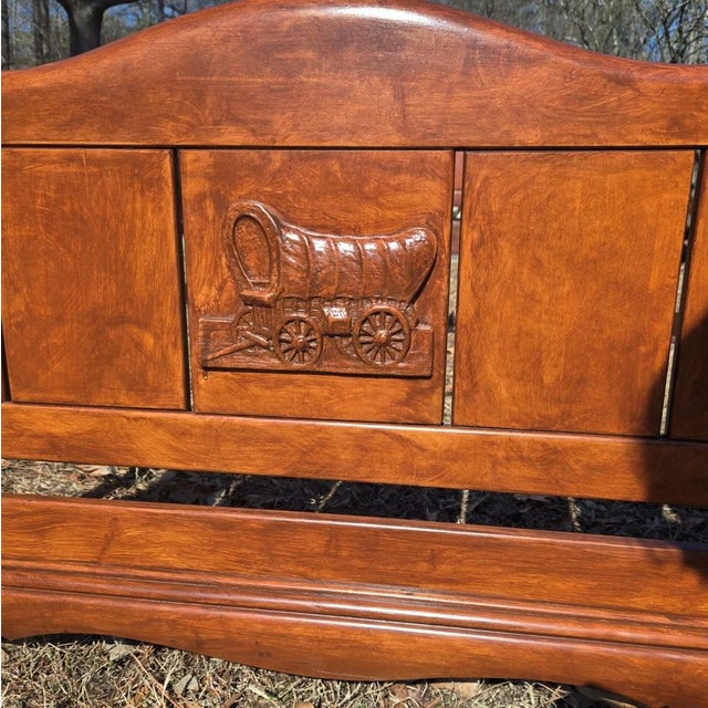 Traditional Vintage Solid Wood Twin Size Wagon Bed for Kids Room For Sale - Image 3 of 16