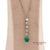 Green Gia Certified Platinum 900 Natural Diamond and Colombian Emerald Pendant For Sale - Image 8 of 13