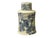 Cream Celadon Porcelain Blue Flower Gold Fishes Cylindrical Container For Sale - Image 4 of 10