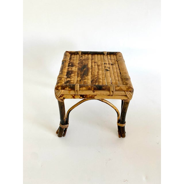Chinoiserie Tortoiseshell Bamboo Plant Stand Riser For Sale - Image 3 of 9