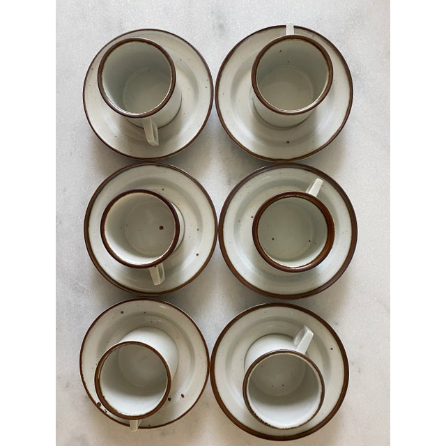 Dansk Vintage Dansk Niels Refsgaard Brown Mist 6oz Cup and Saucer - Set of 6 For Sale - Image 4 of 13