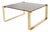 Mid-Century Modern Coffee Table with Gold-Plated Base and Glass Top, 1970s For Sale