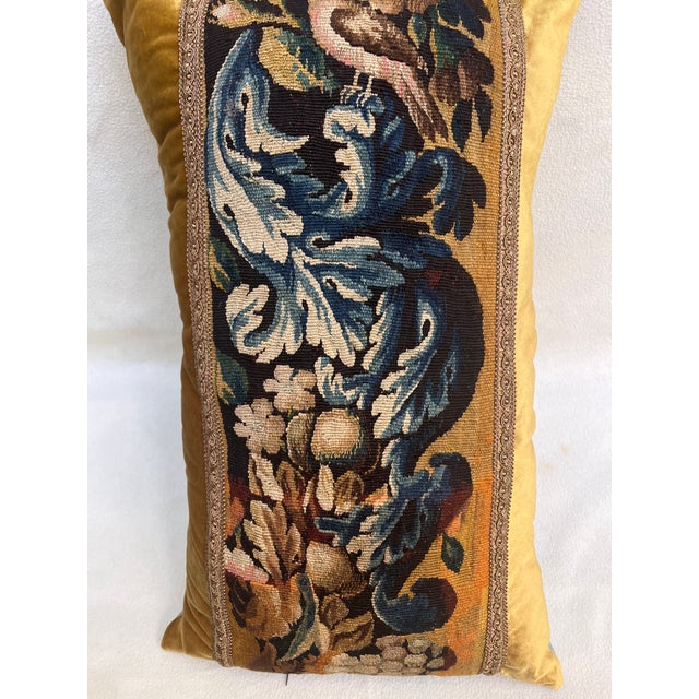 Early 18th Century Pillow With 18th Century Tapestry - Bird and Fruit For Sale - Image 5 of 9