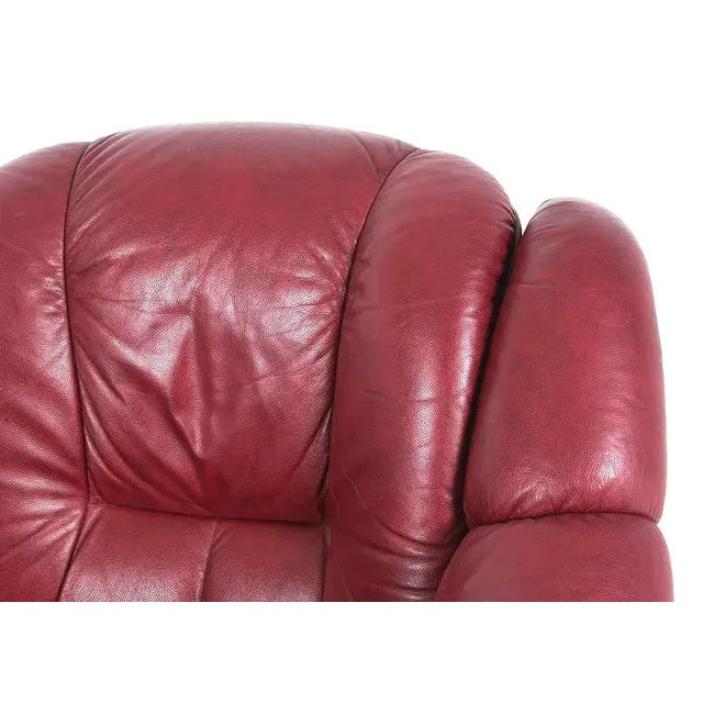Wood Pair Leather Lounge Chairs Scandinavian Mid Century Modern For Sale - Image 7 of 9