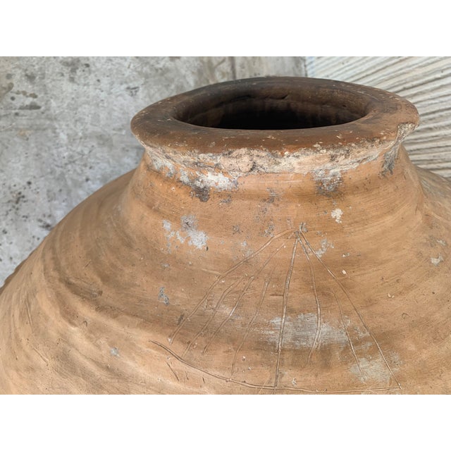 18th Century Large 41´ Terracotta Ribbed Vessel, Vase, Planter with Low Tap For Sale - Image 10 of 18