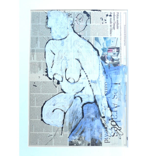 Charcoal Martha Holden "French Woman" Drawing on French Paper For Sale - Image 8 of 8