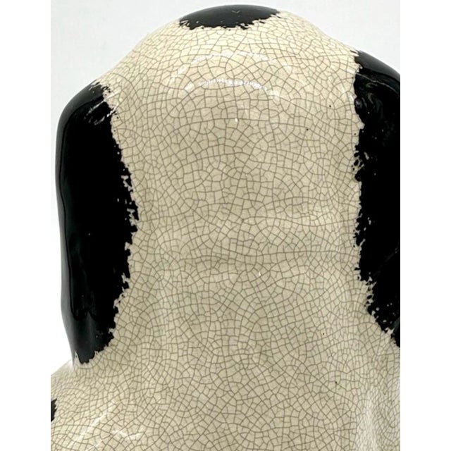 Vintage Staffordshire King Charles Spaniel Dog Bookend Ceramic Figurines - Set of 2 For Sale In New York - Image 6 of 6