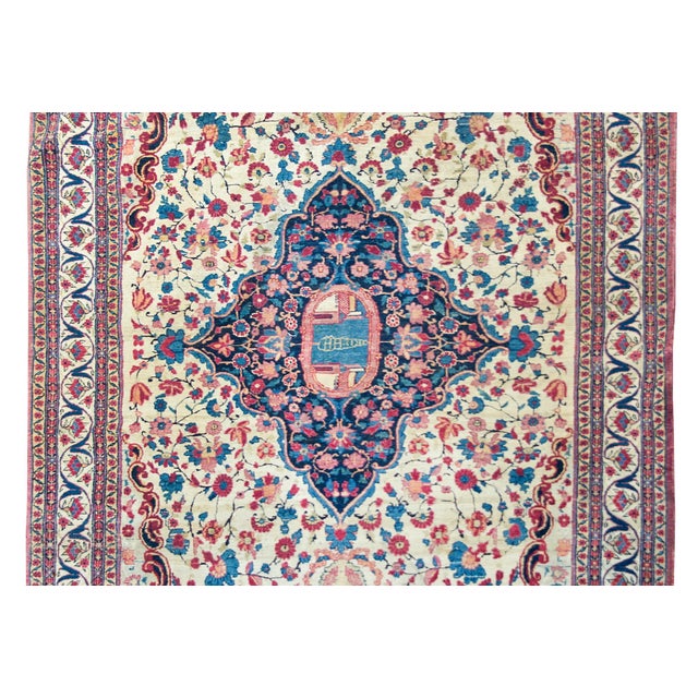 Textile Early 20th Century Tehran Rug For Sale - Image 7 of 15
