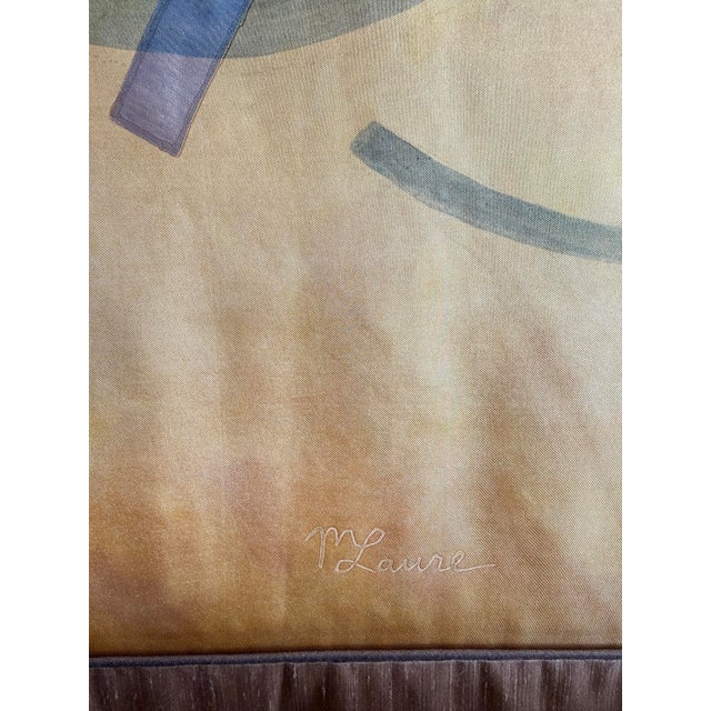 Layered Silk Tapestry Painting by French Artist, Marie Luare-Ilie, 1980s For Sale - Image 15 of 16