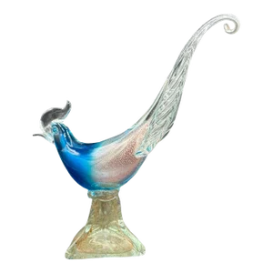 Mide-Century Murano Pheasant Art Glass Sculpture Attributed to Barovier & Toso
