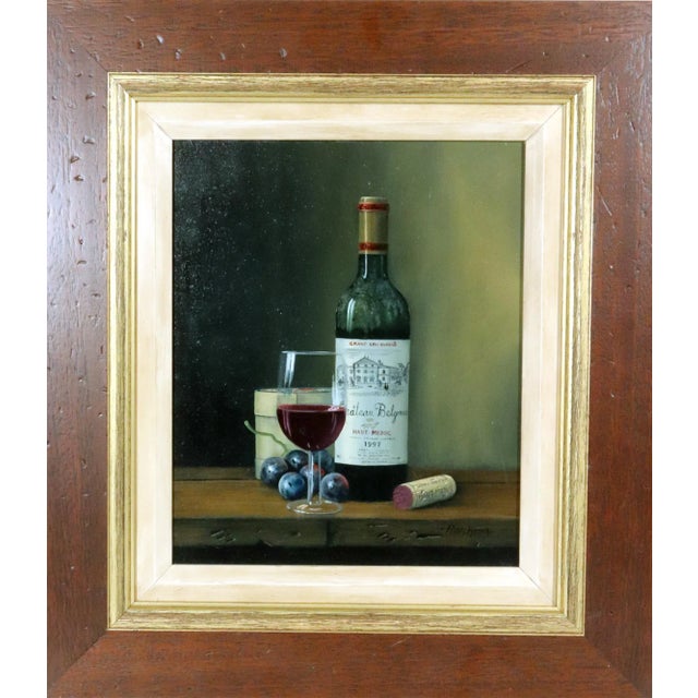 Peter A. Kotka, Still Life with Bottle of 1997 Château Belgrave Haut-Médoc, Grand Cru Classé, Glass and Cheese Circa...