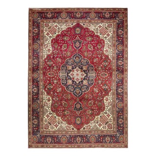 Middle Eastern Hand-Knotted Tabriz Rug For Sale