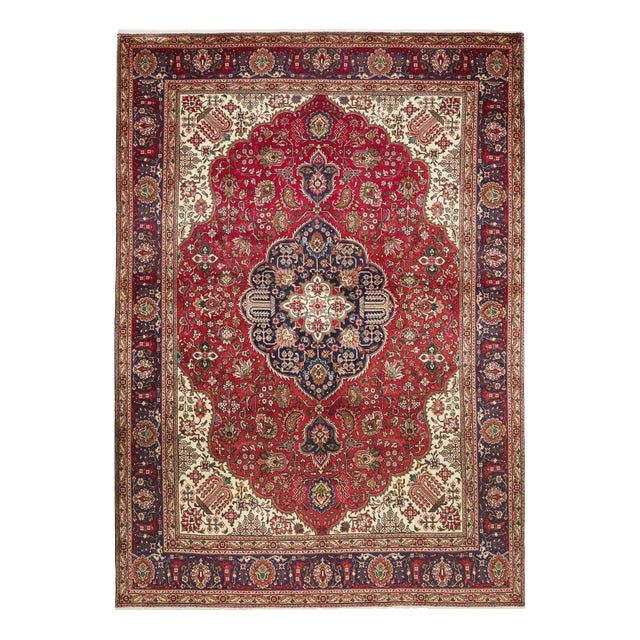 Middle Eastern Hand-Knotted Tabriz Rug For Sale