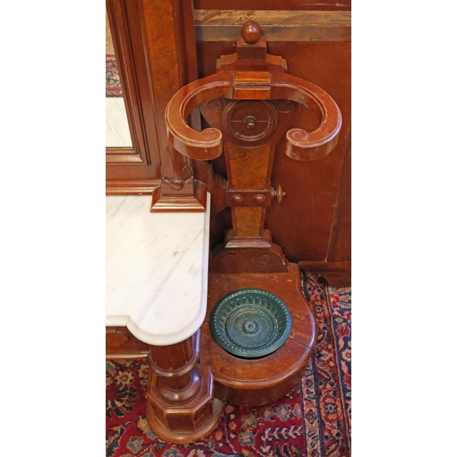 19th Century Victorian Walnut Pier Mirror Hall Tree Attributed to Thomas Brooks For Sale - Image 10 of 11