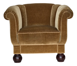 Vintage Danish Relax Lounge Chair in Light Green Velour and Oak, 1950s