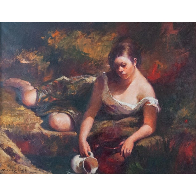1940s Rosendo González Carbonell, Contemplation, 1940, Oil on Canvas For Sale - Image 5 of 5