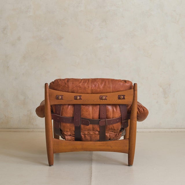 Jacaranda + Leather ‘Sheriff’ Lounge Chair by Sergio Rodrigues, 1957 - 2 Avail For Sale - Image 9 of 10