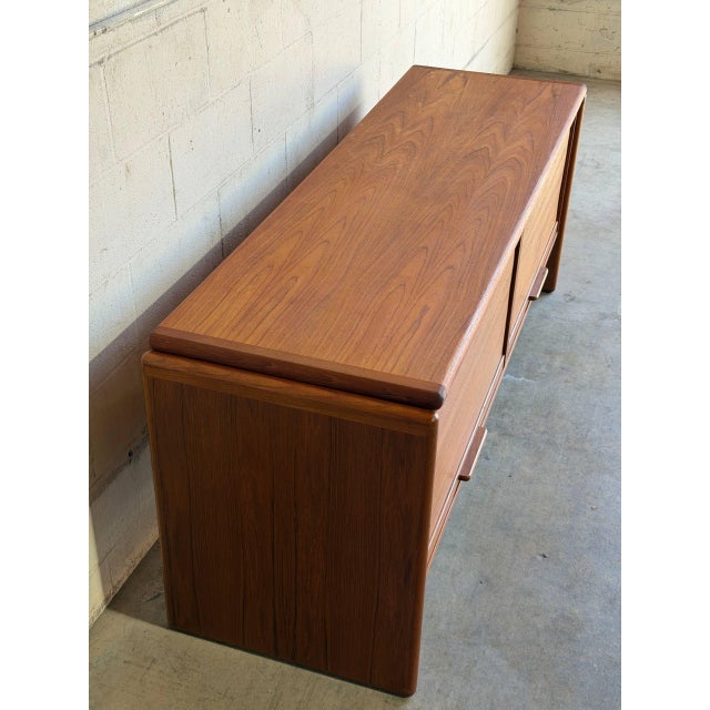 Dyrlund Teak Credenza Storage Buffet Sideboard Filing Cabinet Tambour Doors Denmark 1970s For Sale - Image 9 of 13