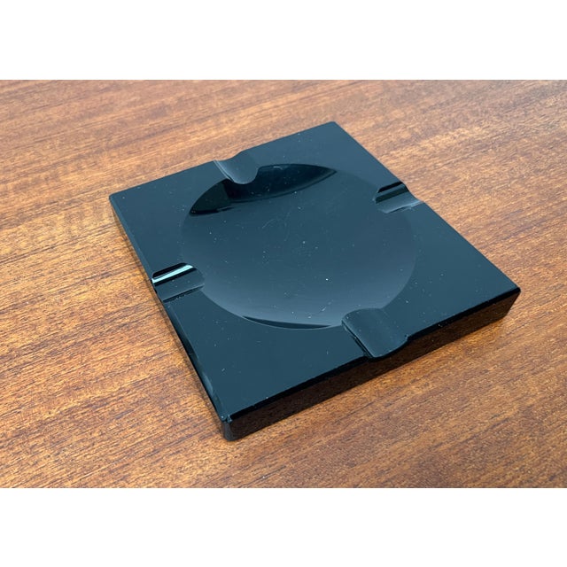 Vintage Black Glass Ashtray, 1980s For Sale - Image 14 of 15