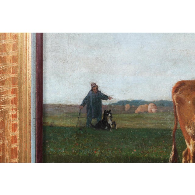 Black Jacquelart, Grazing Cows, 1890s, Oil on Canvas, Framed For Sale - Image 8 of 14