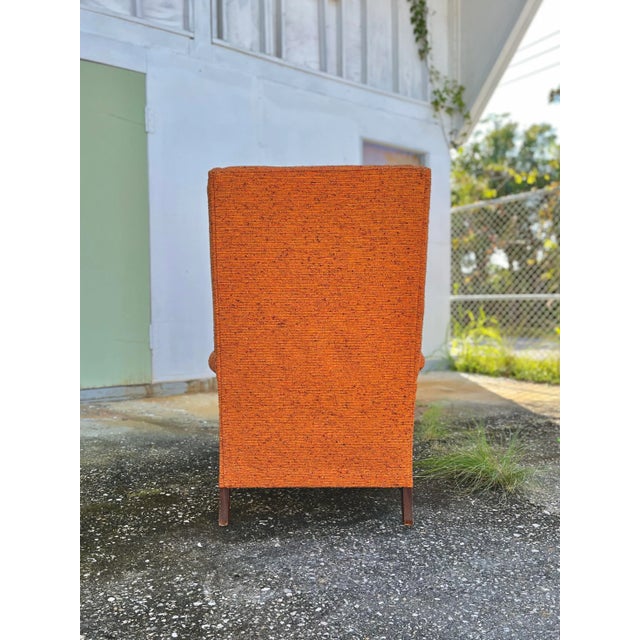 Mid Century Modern Highboy Wingback Lounge Chair or Side Chair For Sale - Image 10 of 12