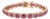 Luxury 10.41ct Ruby & 2.11ct Diamond Geometric Link Tennis Bracelet in 14k Gold For Sale