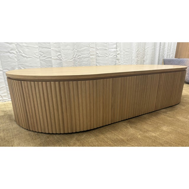 Rh Byron Coffee Table — 64” Light Oak | Reeded American White Oak | Artisan Crafted For Sale - Image 11 of 18