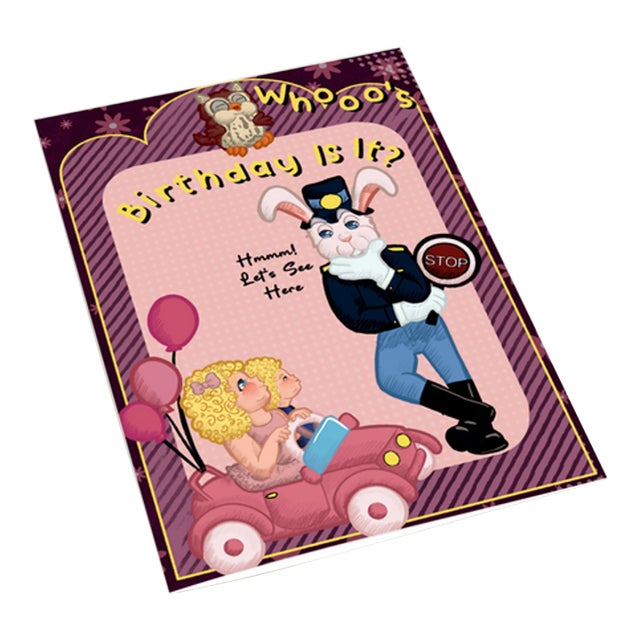 Who's Birthday Is It Greeting Card, Gold Foil, Artist Signature Alieska & Jose For Sale