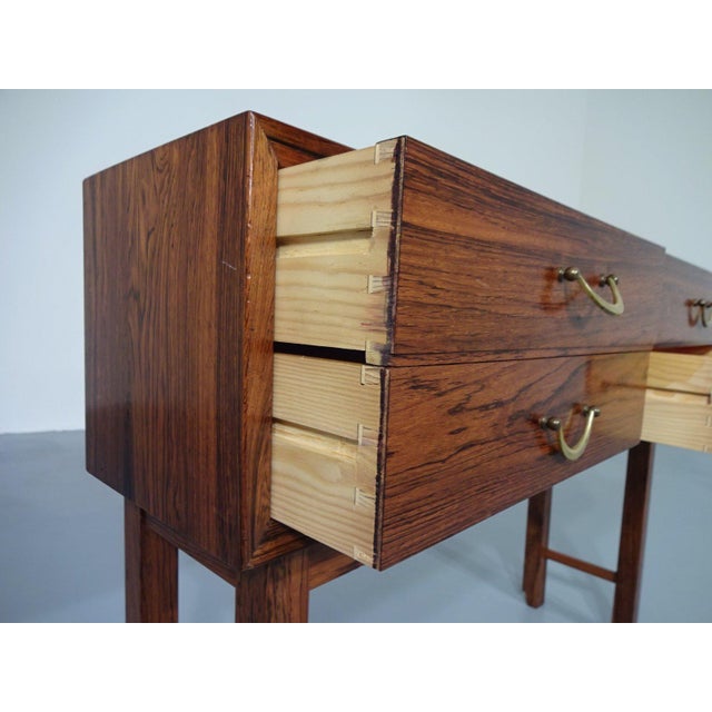 Brown Small Rosewood Chest of Drawers from Ole Wanscher, Denmark, 1940s For Sale - Image 8 of 11