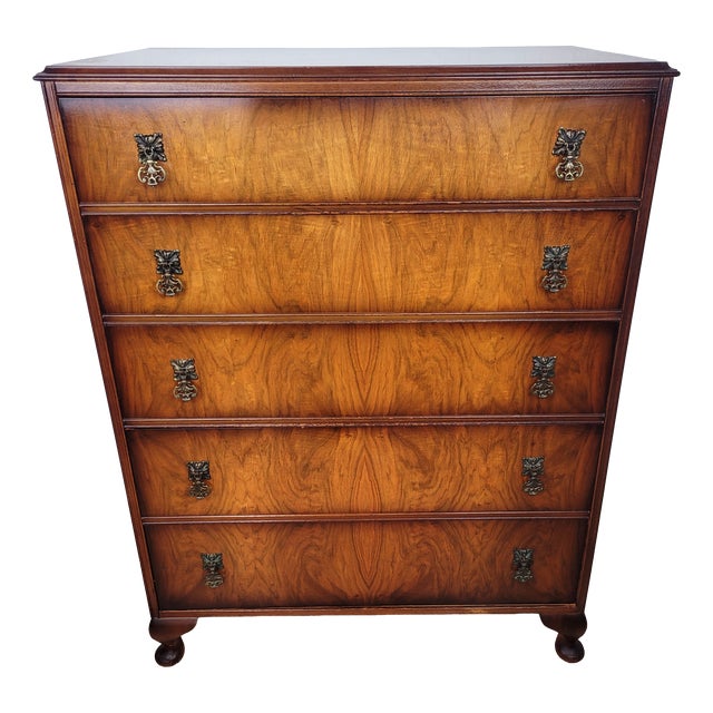 Chest of 5 Drawers in Mahogany, 1950s For Sale
