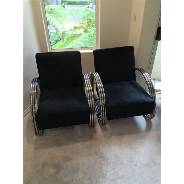 Ralph Lauren Hudson Street Lounge Chairs A Pair Chairish