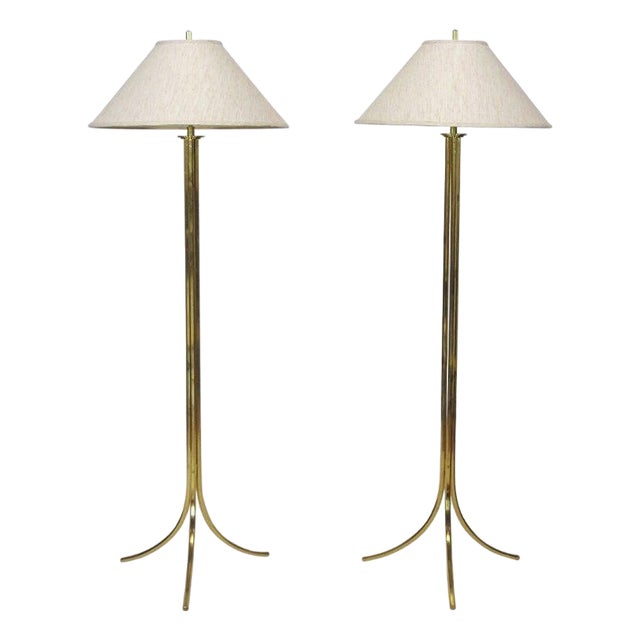 Brass Floor Lamps by Lang-Levin (Pair) For Sale