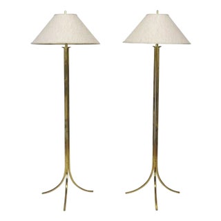 Mid 20th Century Brass Floor Lamps by Lang-Levin (Pair) For Sale