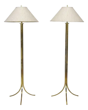 Mid 20th Century Brass Floor Lamps by Lang-Levin (Pair)