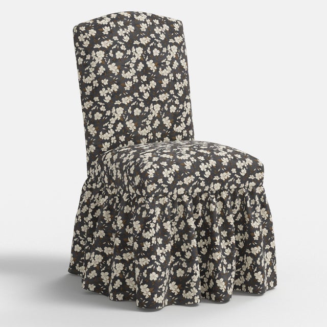 Blue Stoffer Home x Cloth & Company Thelma Ruffle Camel Back Dining Chair in Dogwood Floral Ink For Sale - Image 8 of 8