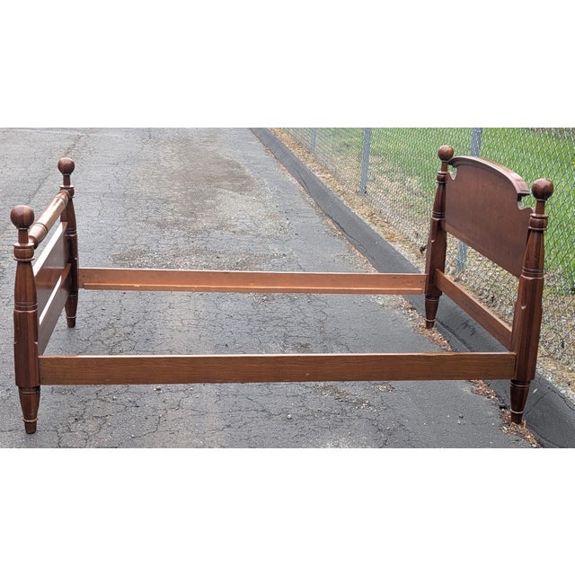 1960s Vintage John Vogler Cannonball Cherrywood Full Bed Frame For Sale In Washington DC - Image 6 of 11