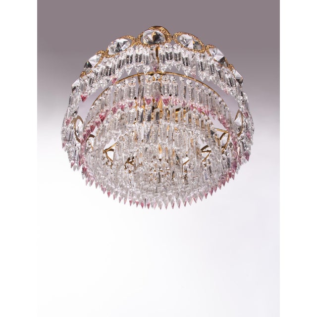 German Jewel Chandelier in Swarovski Crystal and Brass, 1960s For Sale - Image 6 of 16